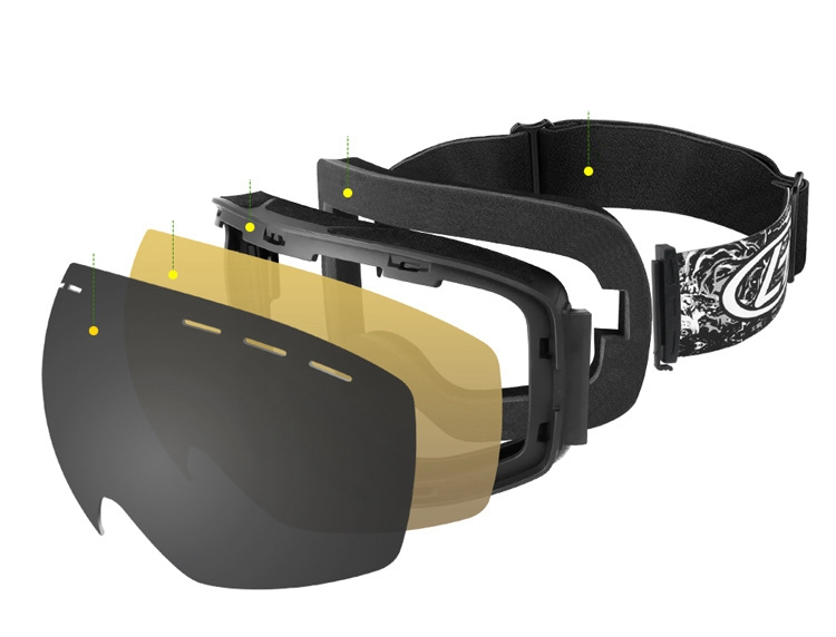 Ski Snowboard Goggles Double Layers UV Anti-fog - F28374